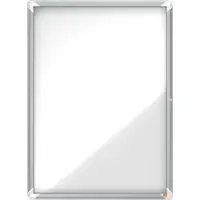 Nobo - Innesluten anslagstavla - väggmonterbar - 9 x A4 - stål - magnetisk - vit
