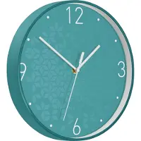 Leitz WOW - Klocka - kvarts - väggmonterbar - 29 cm - ice blue with geometric pattern