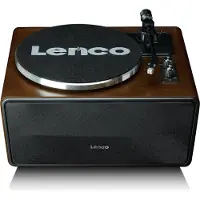 Lenco LS-470WA - Hi-Fi skivspelare med högtalare och Bluetooth, brun