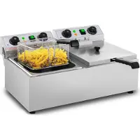 Usorteret Royal Catering fritöser justerbar el med TIMER 230 V 2x3200W 2x10 L