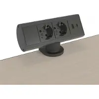 Forming Function Smartline desk Alu/Black – 2 uttag, 1 USB