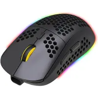 HxSJ T90 treläges trådlös mus BT 3.0 + 5.0 + 2.4G trådlös laddningsmus RGB-belysning med svart