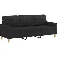 vidaXL 3-sitssoffa svart 180 cm tyg
