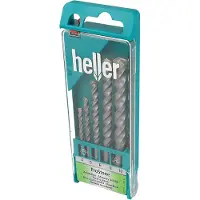 Heller 17745 0 Hårdmetall Sten-spiralborr set 5 delar 4 mm, 5 mm, 6 mm, 8 mm, 10 mm Cylinderskaft 1 set