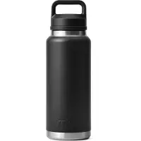 Yeti Rambler Bottle 36oz Chug Cap, Black, thermos bottle with drinking spout, 1L