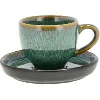 Bitz Gastro Espresso med fat 7 cl 1 set Svart / Grön