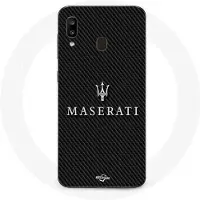 CAPACHEAP Fodral - Maserati - Samsung Galaxy A20 - Vit - Kolfiber - Mjukt
