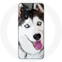CAPACHEAP Coque pour Xiaomi Redmi Note 11S Husky Blanc de Sibérie Yeux Bleus