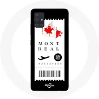 MANIACASE Coque pour Samsung Galaxy A51 5G Billet d'avion Montréal Canada