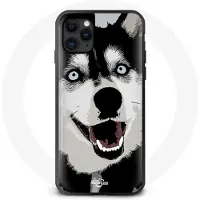 MANIACASE Coque iphone 11 chien husky noir et blanc yeux bleu vit