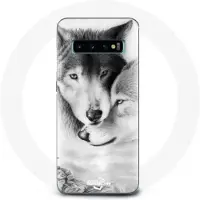 MANIACASE Coque pour Samsung Galaxy s10 edge Loup Duo animaux