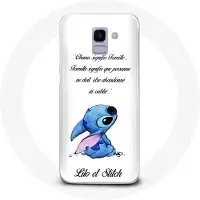 CAPACHEAP Coque - Lilo et Stitch - Galaxy J6 2018 - Souple - Citation Ohana - Blanc vit