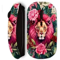 CAPACHEAP Souris sans fil maniacase noir Tête de lion avec fleurs et feuilles