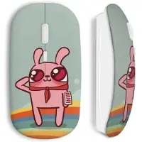 MANIACASE Souris Sans Fil Pink Rabbit