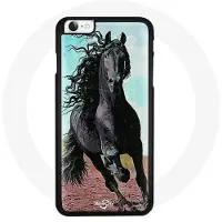 CAPACHEAP Coque pour Iphone 8 Plus Cheval noir course