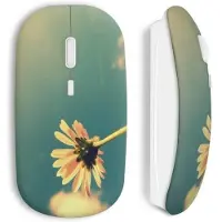MANIACASE Souris Sans Fil Fleurs Jaune