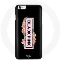 CAPACHEAP Coque pour Iphone 7 Blackpink Groupe de K-pop Logo Noir Rose Fond Noir