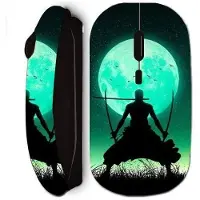 MANIACASE Souris sans fil noir roronoa zoro triple épée pleine lune