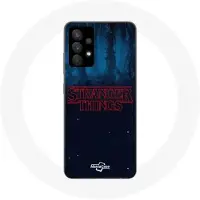 MANIACASE Coque pour Samsung Galaxy A13 5G Stranger Things logo Fond Bleu de la saison 2