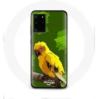 CAPACHEAP Coque pour Samsung Galaxy S11 Plus Oiseaux de Perruches jaune Fond Vert