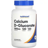 Nutricost , Kalcium D-Glukarat, 500 mg, 120 kapslar