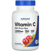 Nutricost , Vitamin C With Rose Hips, 1,000 mg, 120 Kapslar
