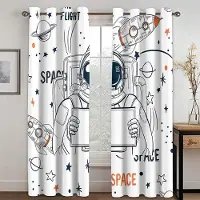 Yiran Furniture 3D barns pojke tecknad Astronaut Space Planet 2 delar Skuggning Fönster Gardin för vardagsrum Sovrum Dekor Krok Gratis frakt 100W130H(CM)40x51in&Grommet Top