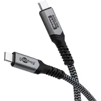 Pro 74213, 1,8 m, USB C, USB C, 40 Gbit/s, Svart, Grå