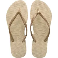 Havaianas - Sandaler och flip-flops dam - Slim Sand Grey/Light Golden för Unisex - Storlek 39 - 40 - Or