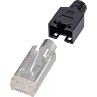Renkforce H9540.4-10 RJ45-kontaktdon, skärmad CAT5e H9540.4-10 Kontakt hane rak Poler: 8P8C Svart 10 st