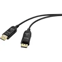 Renkforce Fiberoptik / DisplayPort Anslutningskabel DisplayPort-kontakt, DisplayPort-kontakt 50.00 m Svart UHD 8K @ 60 Hz, UHD 4K @ 120 Hz RF-4598012