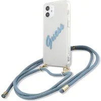 GUESS GUHCP12SCRTVSBL iPhone 12 mini 5,4" blå/blå hårda fodral Script Vintage