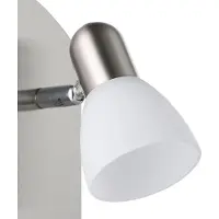 Eglo ENA spotlight i borstat stål med diffusor i satinvitt glas