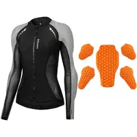 TOMTOP JMS Dammotorcykeljacka med rustning CE2-certifierat skydd High Visibility Mesh Ridjacka för M grå färg