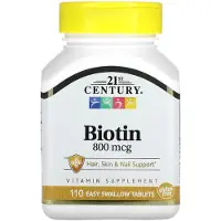 21st Century 21st Century, Biotin, 800 mcg, 110 easy-to-swallow tablets