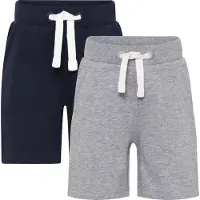Minymo Shorts - 2-pack - Grey Melange/Marinblå - - 2 år (92) - Shorts