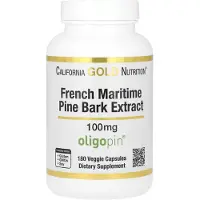 California Gold Nutrition Franskt tallbarkextrakt, Oligopin, Antioxidantpolyfenoler, 100 mg, 180 vegetabiliska kapslar