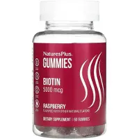 Natures Plus , biotin gummies, raspberry, 5,000 mcg, 60 gummies