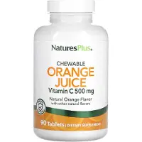 NaturesPlus , Söta Orange Saftkapslar, Vitamin C, Naturlig Orange, 500 mg, 90 Tabletter