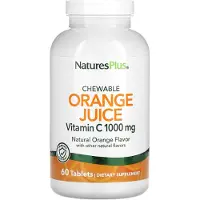 Natures Plus , tuggbar apelsinjuice, vitamin C, naturlig apelsin, 1 000 mg, 60 tabletter