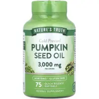 Nature's Truth Nature's Truth, pumpkin seed oil, cold pressed, 3,000 mg, 75 immediate-release softgels, (1,000 mg per softgel)