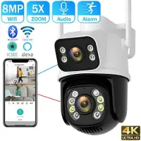 VStarcam 2024 8MP 4K Dubbellins Wifi PTZ-kamera Smart Hem Mörkersyn Dubbelskärm Utomhussäkerhetsskydd CCTV IP-kamera ICSEE APP AU Plug