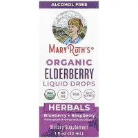 MaryRuth's , Ekologisk Blåbärssvamp Flytande Droppar, Kräuter, Blåbär + Hallon, 1 fl oz (30 ml)