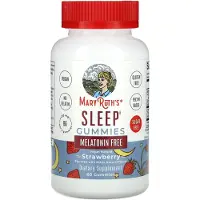 MaryRuth Organics MaryRuth's, sleeping gummies, melatonin-free, strawberry flavor, 20 mg, 60 gummies (10 mg per gummy)