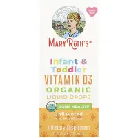 MaryRuth Organics , ekologiska vitamin D3-droppar för spädbarn och småbarn, 6 månader till 3 år, utan smak, 0,5 fl oz (15 ml)
