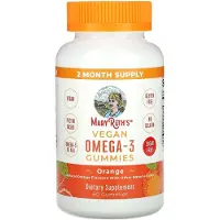 MaryRuth Organics , Vegansk omega-3 gummies, Naturlig apelsin, 60 gummies