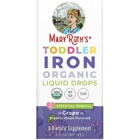 MaryRuth Organics MaryRuth's, Infant Iron Organic Liquid Drops, Ages 1-3, Grape Flavor, 2 fl oz (60 ml)