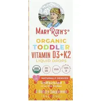 MaryRuth's , Ekologiska spädbarnsvitamindroppar D3 + K2, Åldrar 1-3, Smakneutrala, 1 fl oz (30 ml)