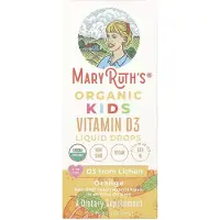 MaryRuth Organics , Ekologiskt Barn Vitamin D3 flytande droppar, 4-13 år, Apelsin, 640 U, 0,5 fl oz (15 ml)