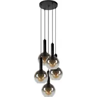 Lucide Glas pendellampa Marius, dimbar, Svart, Vardagsrum / matsal, Glas, Modern, Pendellampa